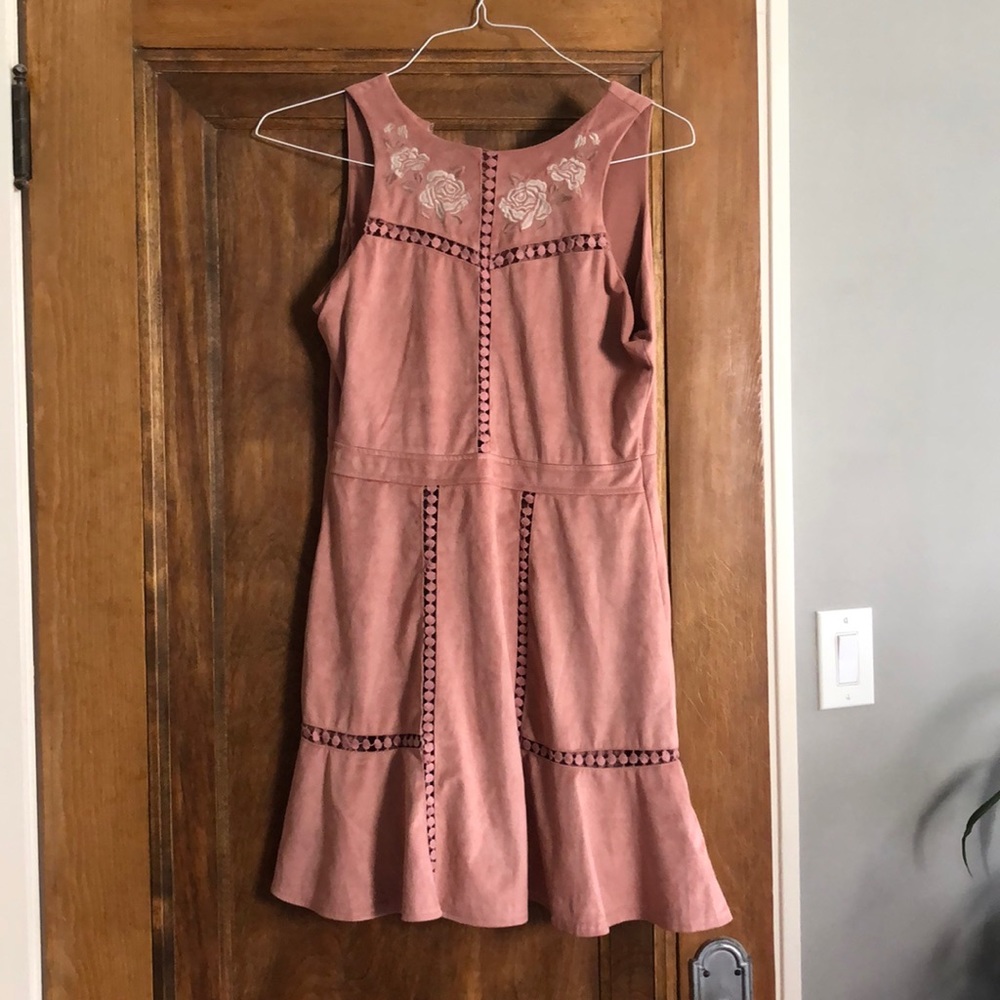 Pink suede dress
